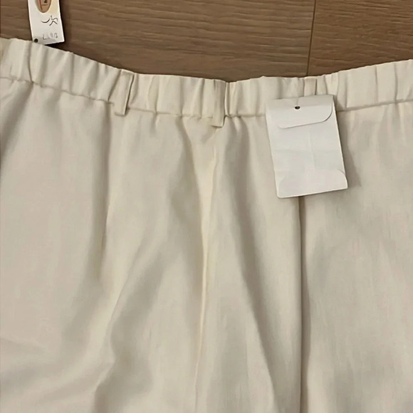 Talbots | NEW cream viscose/linen trouser pants women’s size 12 high rise taper - Picture 5 of 10